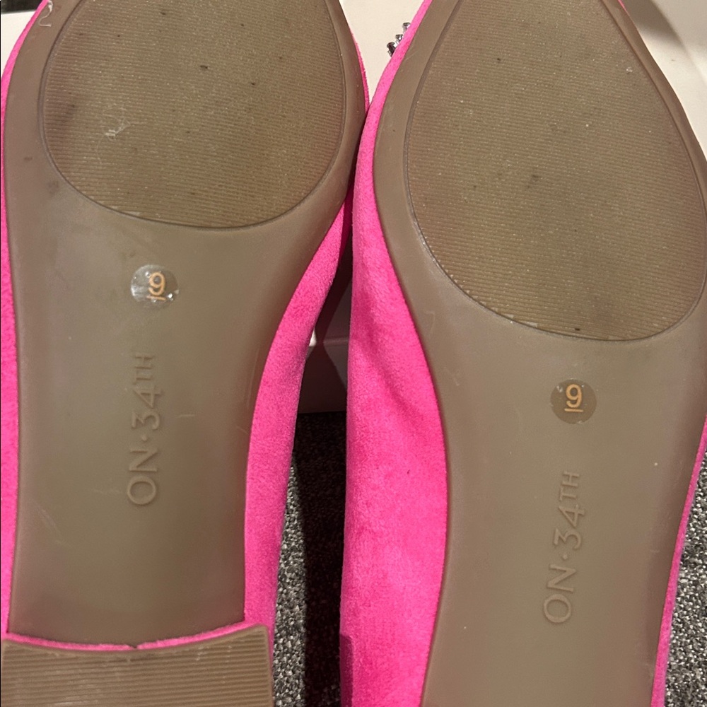Chic Pink Flats with Crystal Bow - Picture 4 of 7